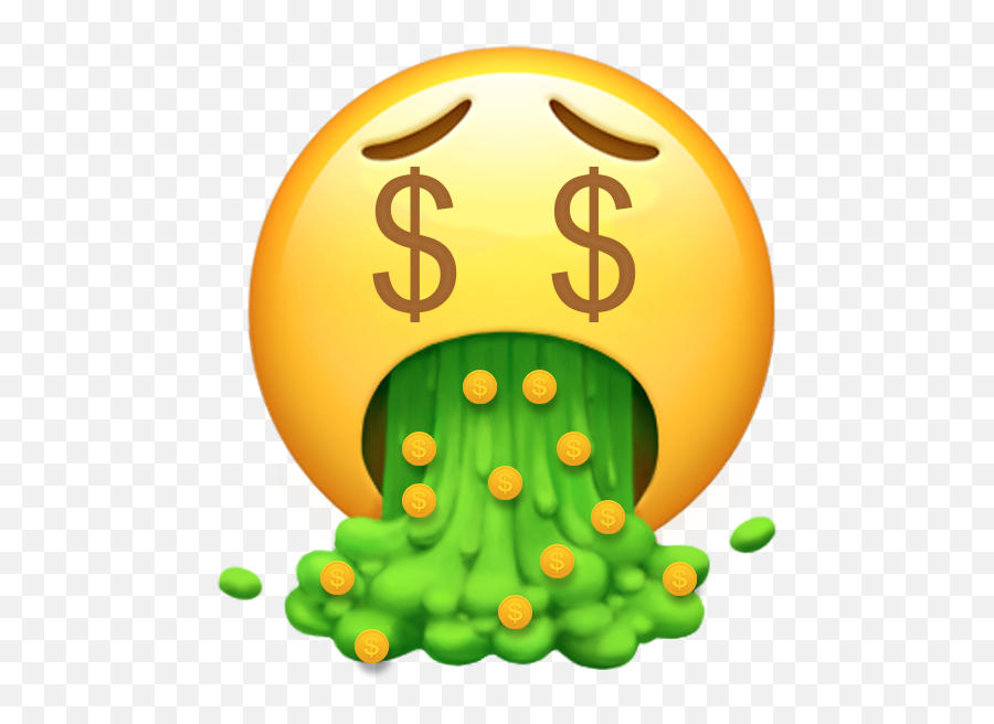 Face Vomiting Money - Puke Emoji,Money Emoji