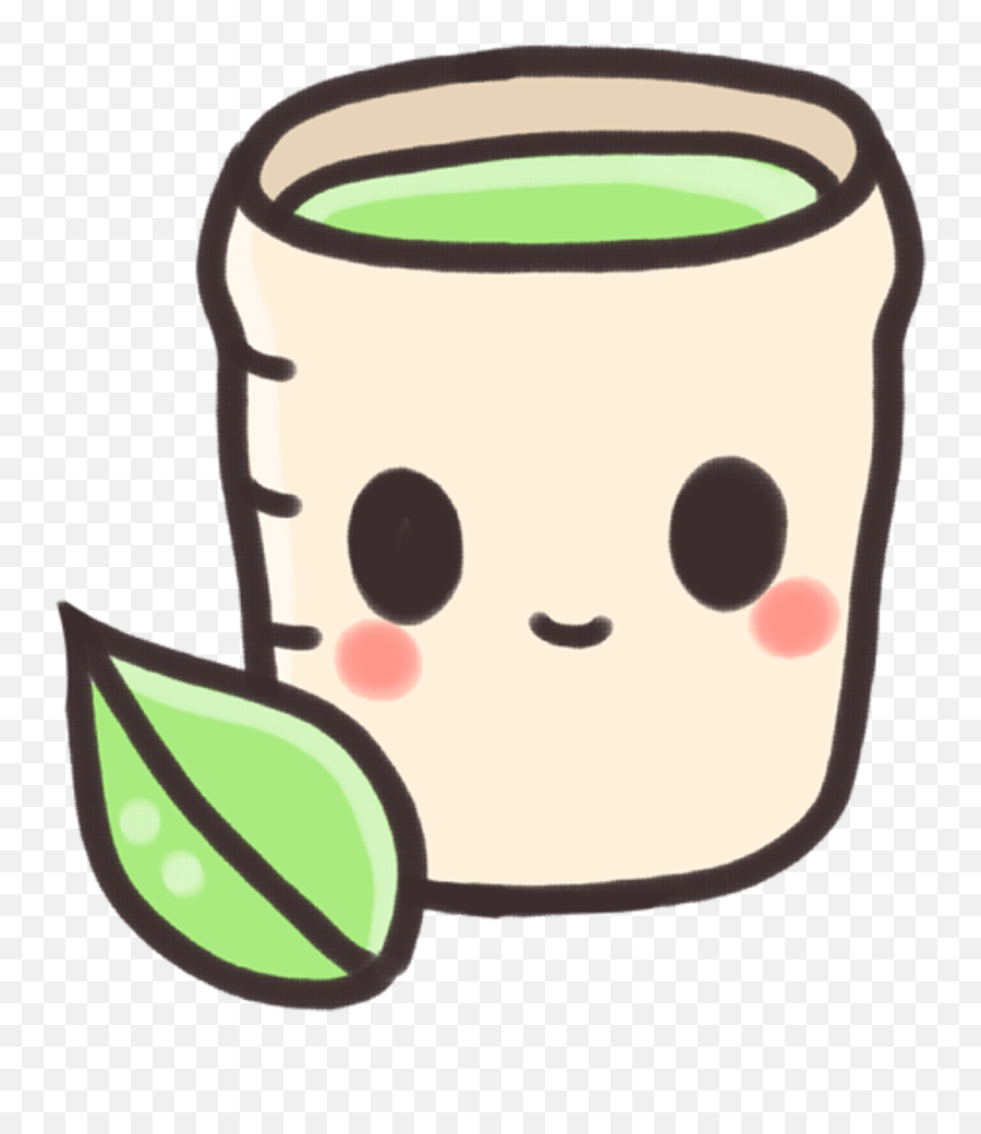 Greentea Freetoedit Sticker - Kawaii Green Tea Clipart Transparent Kawaii Food Emoji,Boba Emoji