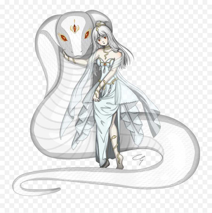 Fan Art - Iu0027m Excited For White Snake Girl Lovenikki Mythical White Snake Art Emoji,Adorable Snake Emotion