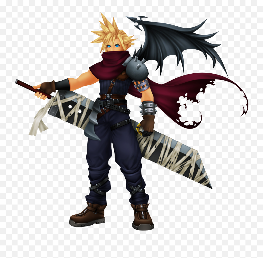 Kingdom Hearts 3 Final Fantasy Characters - Kingdom Hearts 3 Cloud Kingdom Hearts Png Emoji,Final Fantasy Vi Ahadow Killed Emotions