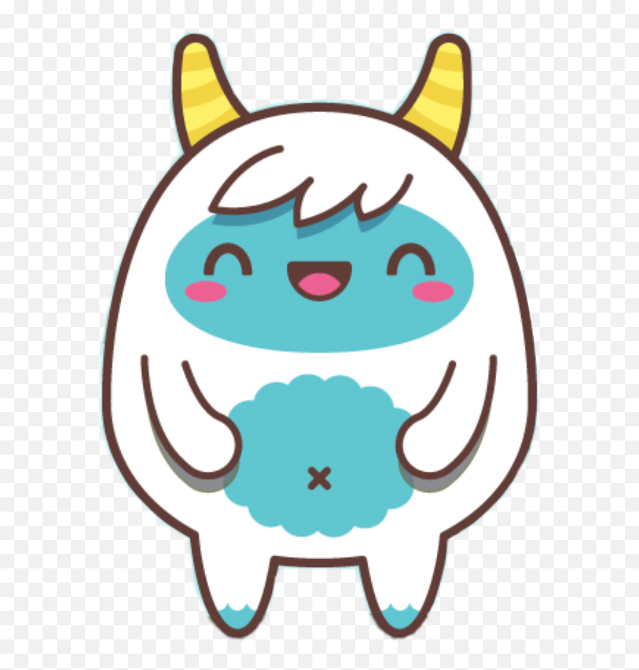 Cute Kawaii Yeti Snow Sticker - Simple Illustrator Emoji,Kawii Monstrer Emojis Cute Kawaii Yeti Snow Sticker - Simple Illustrator Emoji,Kawii Monstrer Emojis