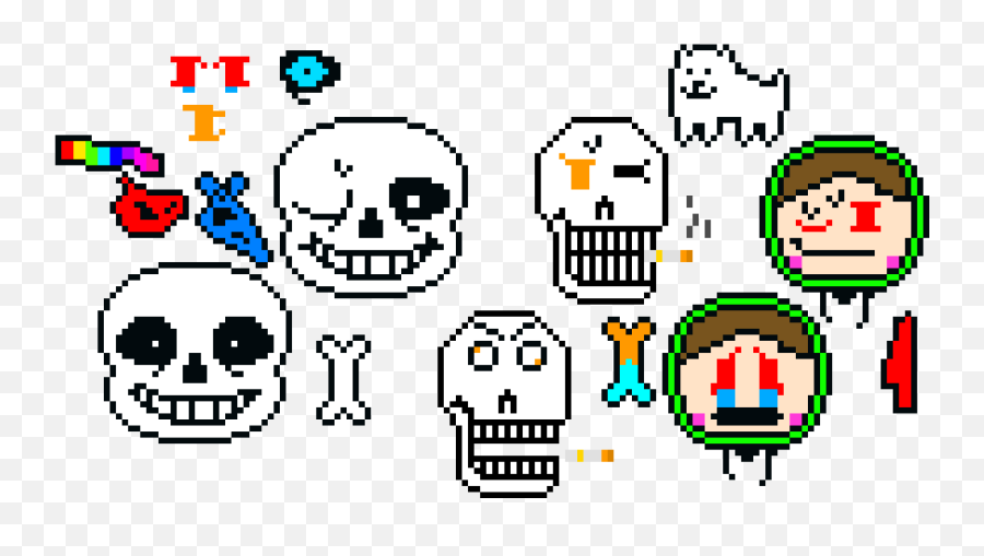 Sweating Time Trio W Toby Fox Pixel Art Maker - Dot Emoji,Sweaty Emoticon