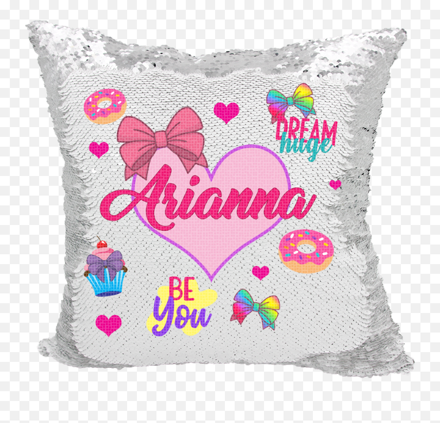 Handmade Personalized Be You Bows - Nhearts Reversible Sequin Pillow Case For Teen Emoji,Emoticon Throwing Sparkles