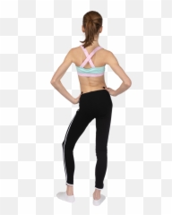Back View Of A Teen Girl In Sportswear Putting Hands On Hips Emoji,Hands Above Head Emoji
