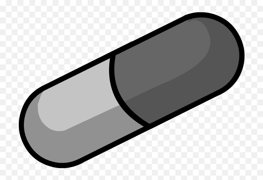 Pill Transparent Black - Black And White Pill Transparent Pill Cartoon Black And White Emoji,Pill Emoji Transparent