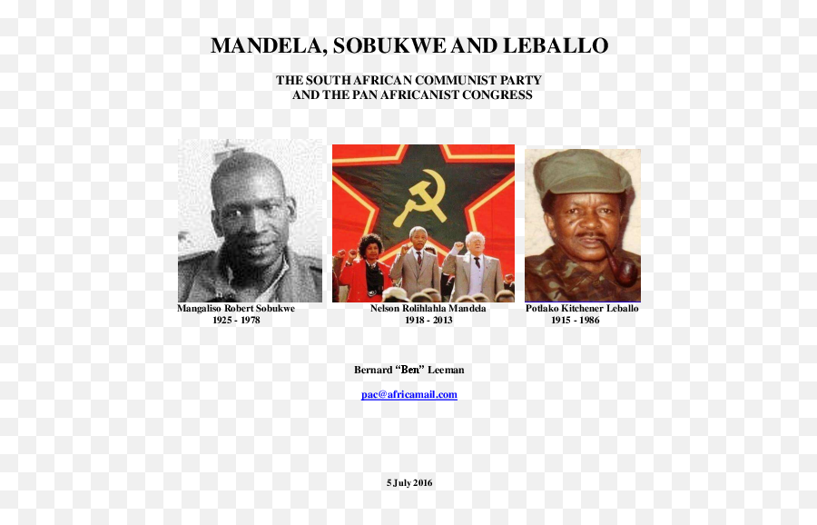 Pdf Mandela Sobukwe And Leballo The South African - Language Emoji,Poetry Emotions By Wilson B Nkosi