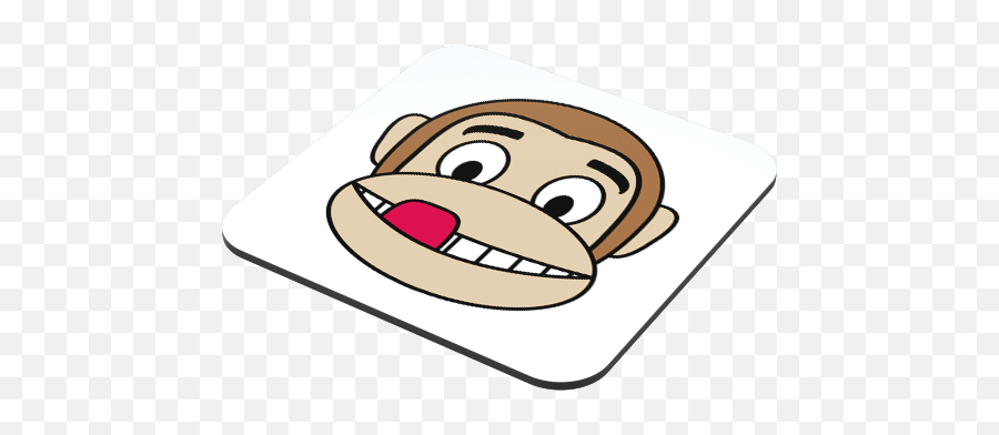 Monkey Yummy Coaster - Just Stickers Happy Emoji,Emoji With Tongue Out To The Side