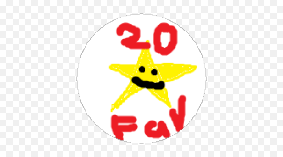 Extremely Easy Star Of Thx For 20 Favs - Roblox Dot Emoji,Red With Yellow Star Emoticon