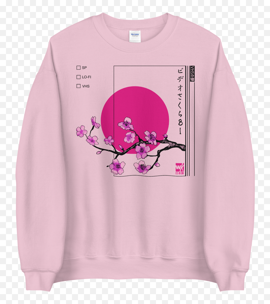 Sunset Lofi Sakura - Vaporwave Sweater Sweater Emoji,Wave Of Emotion Pullover